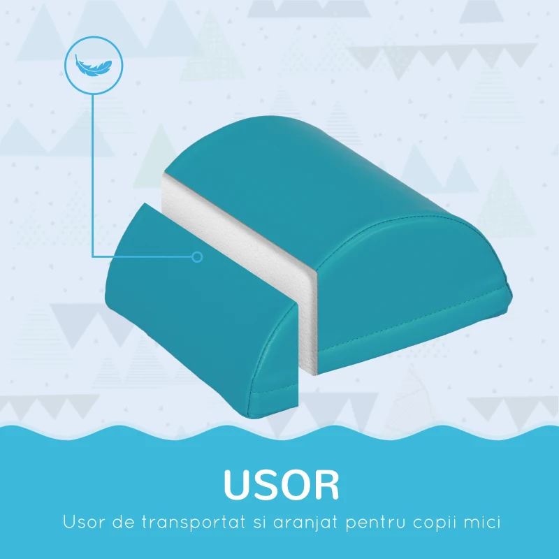 HOMCOM Set de Construcții Moi pentru Copii 1-3 Ani cu 11 Forme, 25x25x50 cm, Multicolor