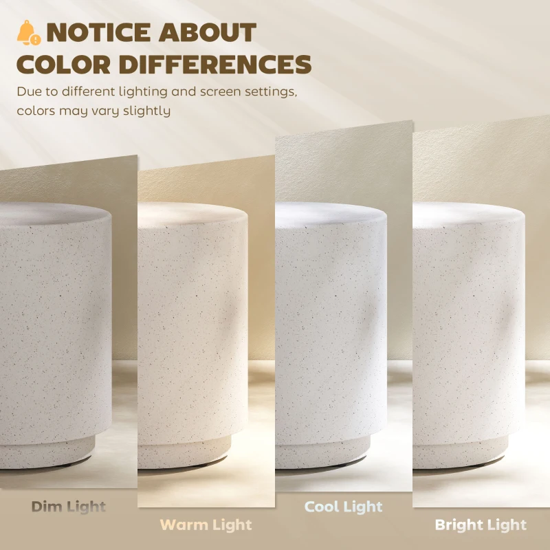 HOMCOM Bijzettafel in betonlook 37 cm x 37 cm x 43 cm Anorganisch erts poeder Grijs