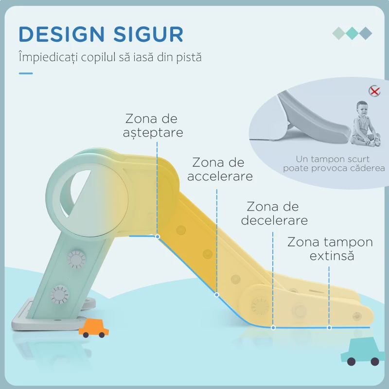 AIYAPLAY Tobogan de Interior Pliabil pentru Copii, Tobogan din Plastic pentru Copii 18-36 Luni, 102x53x53 cm, Verde