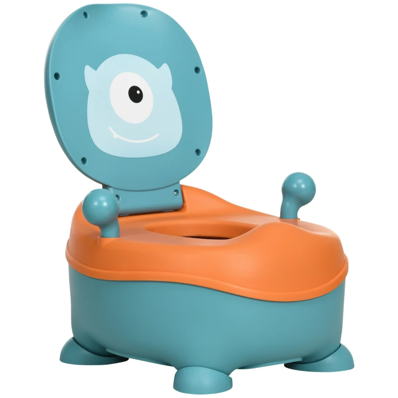 ZONEKIZ Pot pour Enfants de 6 Mois en Forme d'Alien, Siège Ergonomique, Dossier et Pot Interne Amovible, Bleu
