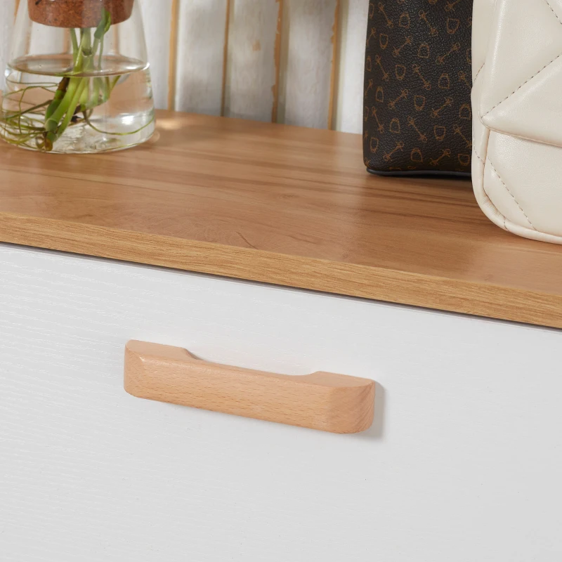 HOMCOM Mobilier pentru încălțăminte stil scandinav cu 3 uși abatante 70 x 23,5 x 122 cm alb