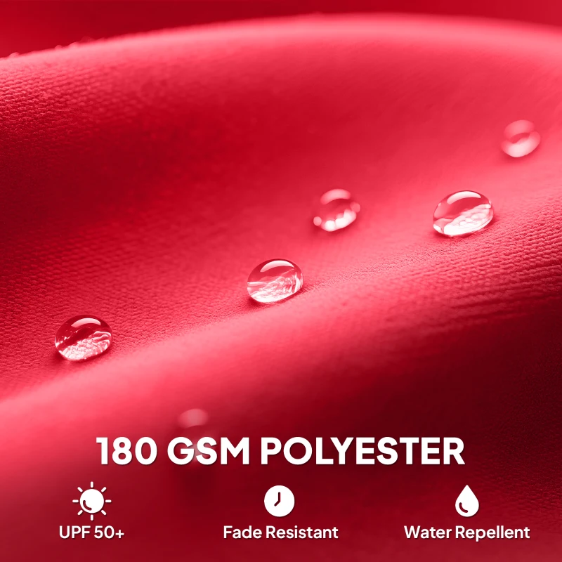 Outsunny 3 m Replacement Parasol Canopy with Top Vent, UPF 50+ Garden Parasol Replacement Canopy, 8 Rib Parasol Cover Replacement Fits Various Frames, Red