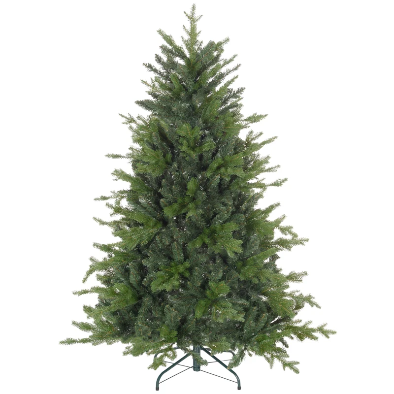 HOMCOM Weihnachtsbaum 150 cm aus Kunststoff in Grün mit Metallständer und 1309 feuerfesten Zweigen