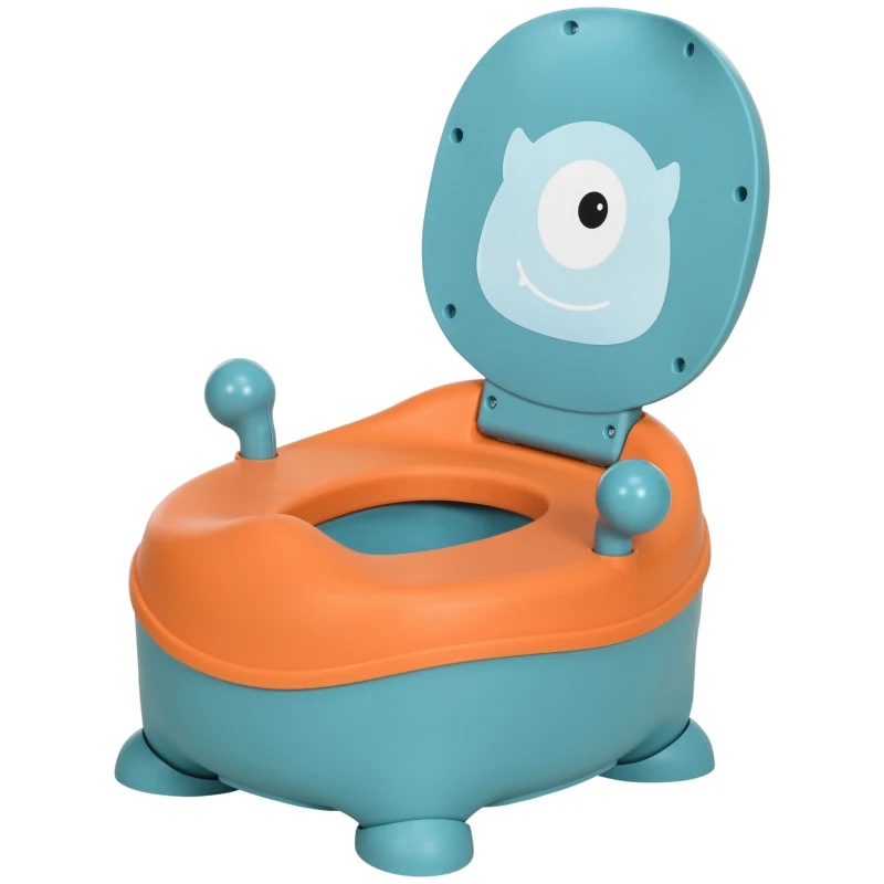 ZONEKIZ Pot pour Enfants de 6 Mois en Forme d'Alien, Siège Ergonomique, Dossier et Pot Interne Amovible, Bleu