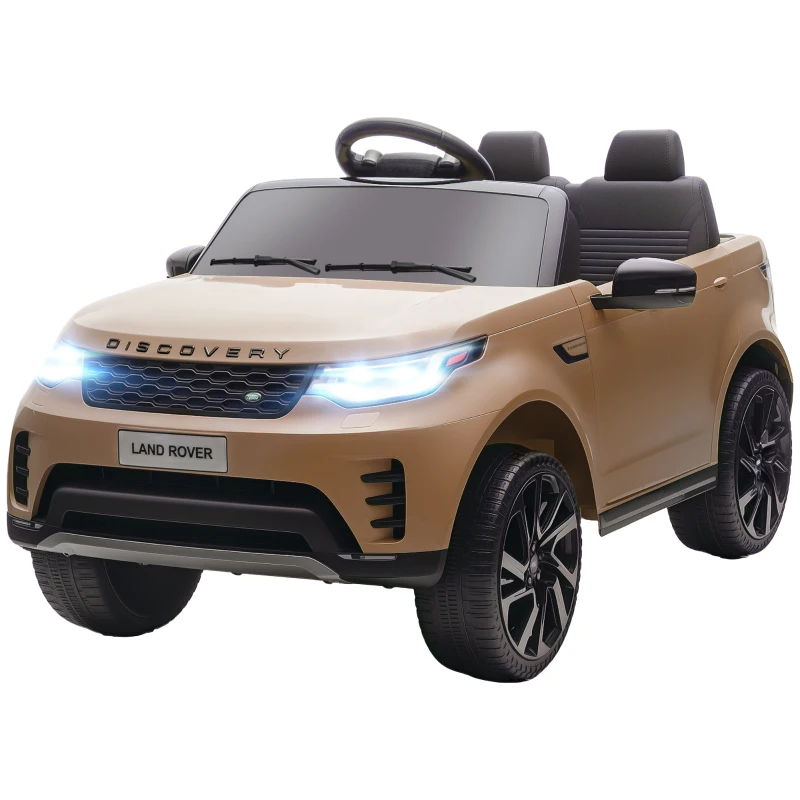 AIYAPLAY Land Rover Discovery Licensed 12V Kids Electric Car with Remote, 4 Wheel Suspension, Slow Start, Lights, Music, Khaki