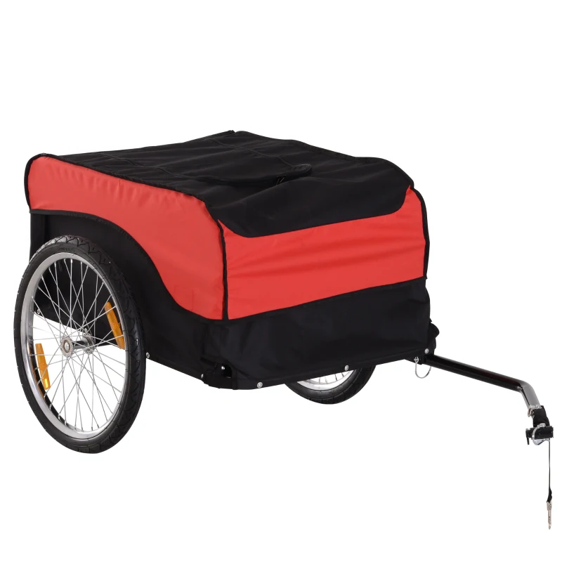 HOMCOM Carucior pentru bicicletă Remorcă pentru bicicletă 65 × 61 × 39 cm Roșu/Negru