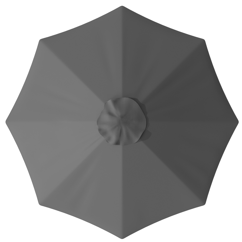 Outsunny Telo di Ricambio per Ombrellone da 3 m a 8 Stecche, Poliestere Anti UV 50+, Grigio