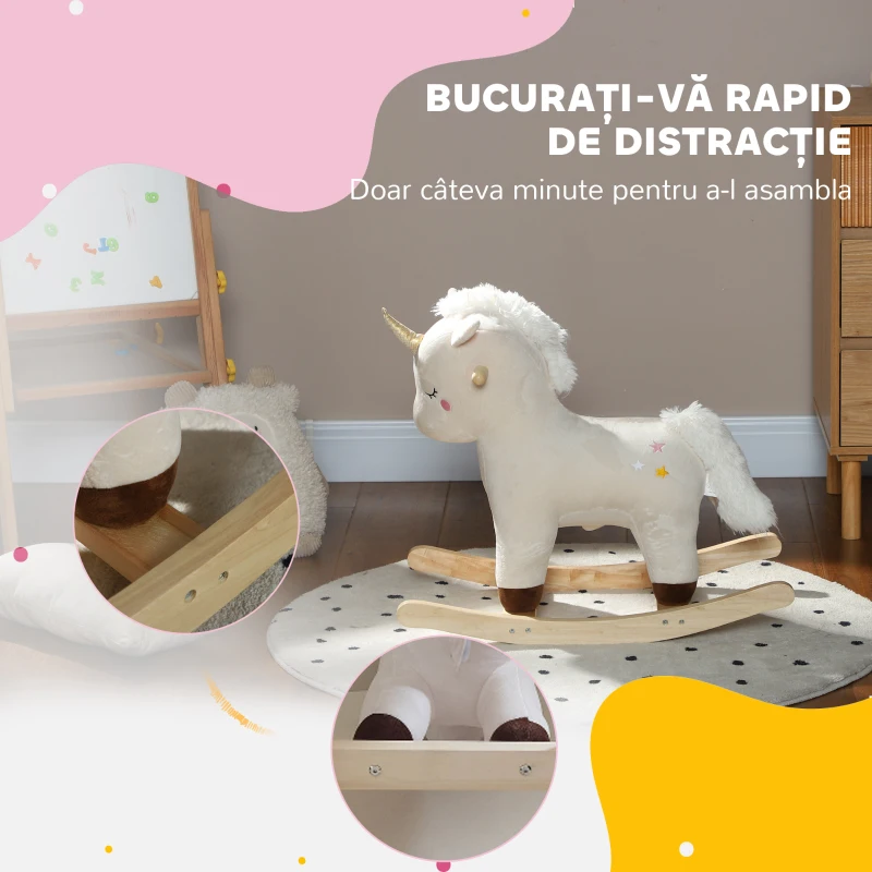AIYAPLAY Unicorn Balansoar Copii 2–4 ani cu Sunete