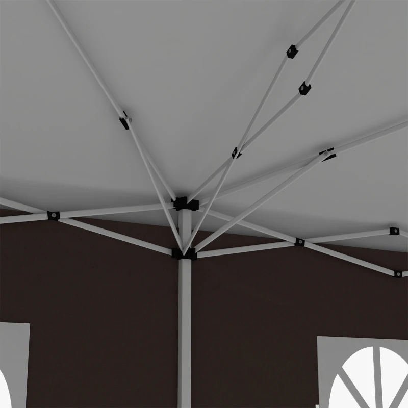 Outsunny 3 x 6 m Pop Up Gazebo with Sides and Windows, Height Adjustable Party Tent with Storage Bag for Garden, Camping, Event, Brown(m-9)