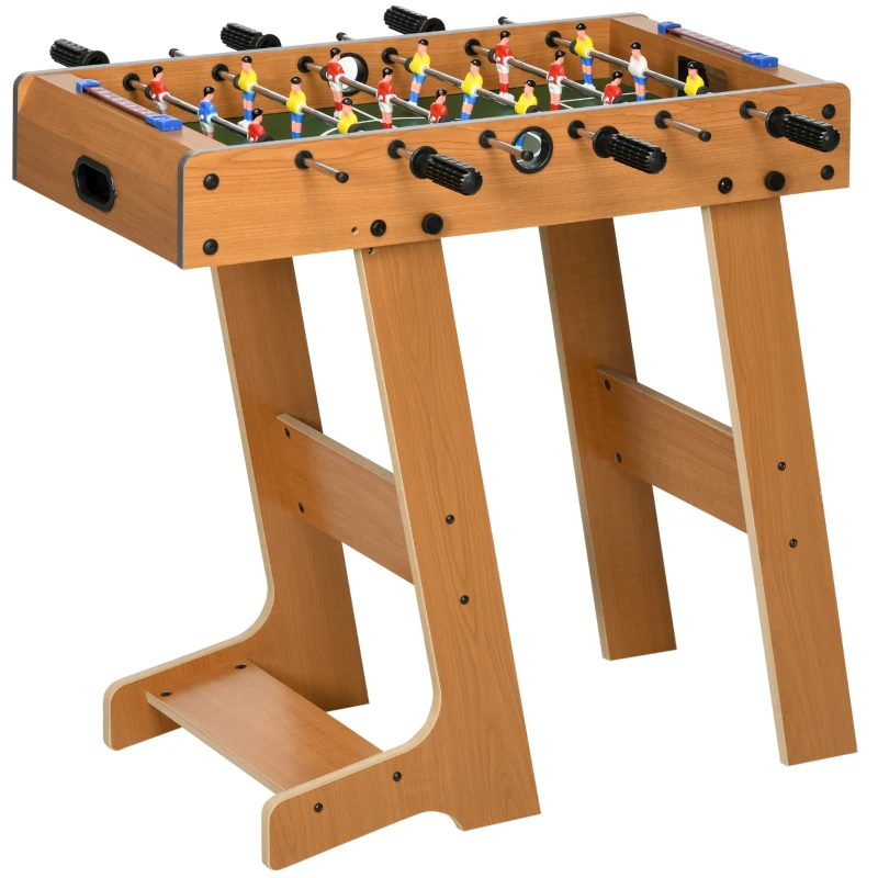 HOMCOM Calcio Balilla Pieghevole in Legno con 6 Aste, 18 Giocatori e Segnapunti, 69x37x70cm