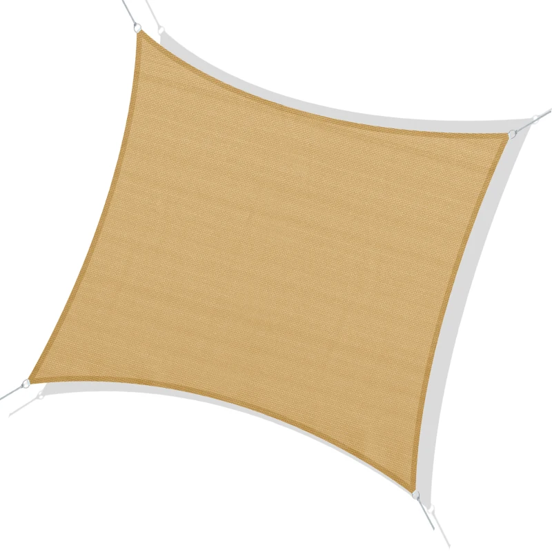 Outsunny Voile de umbrire elegantă 3 x 3 m - Culoare nisip, pentru grădină