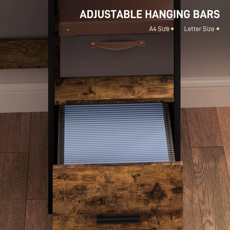 HOMCOM Industrial 'L' Shaped Multi-Work Desk - Brown