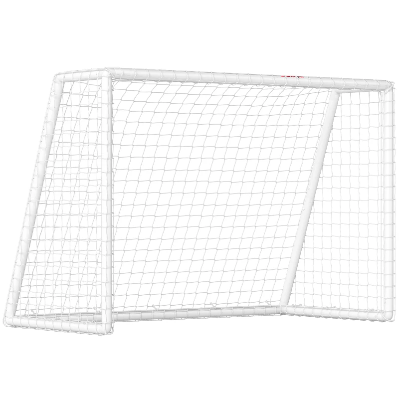 SPORTNOW Fußballtor, robustes Netz, Kunststoff-Rahmen, Heringe, 180L x 92B x 124H cm, Weiß
