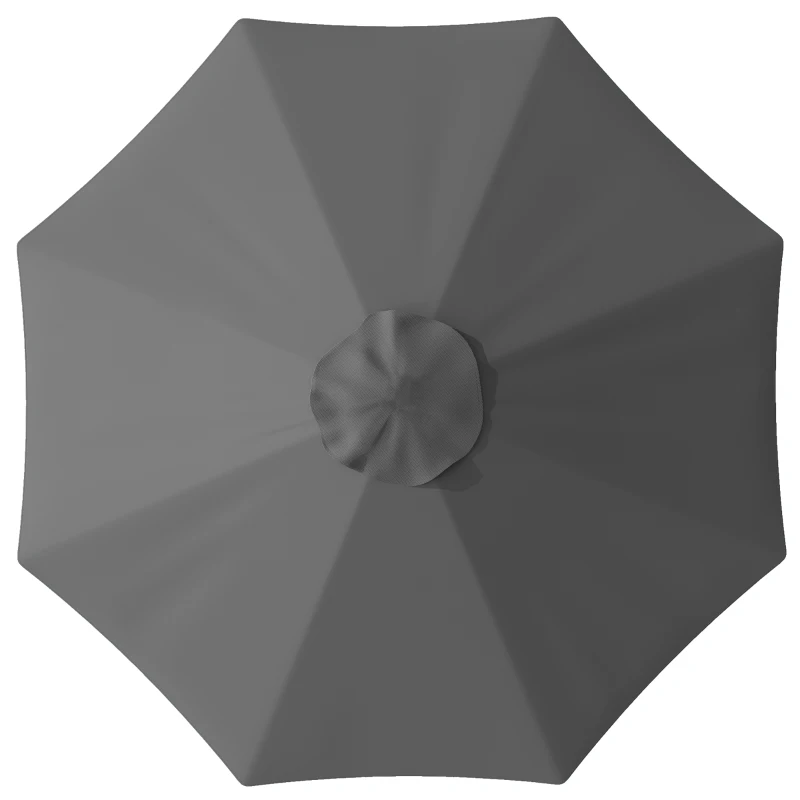 Outsunny 3 m Replacement Parasol Canopy with Top Vent, UPF 50+ Garden Parasol Replacement Canopy, 8 Rib Parasol Cover Replacement Fits Various Frames, Grey