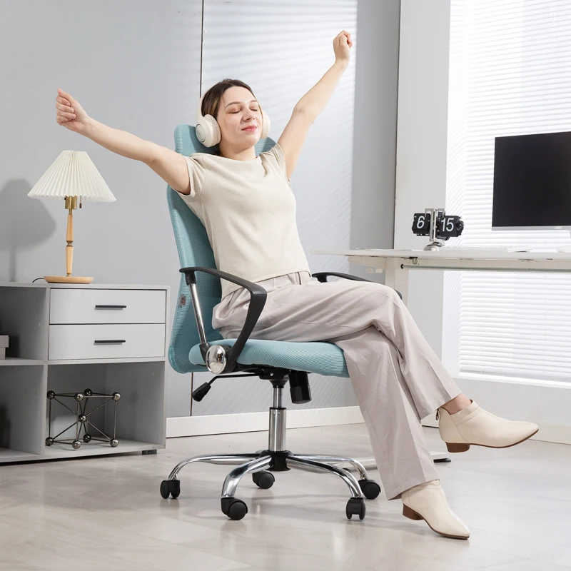 HOMCOM Scaun de Birou Ergonomic cu Înălțime Reglabilă și Spătar din Plasă, Verde