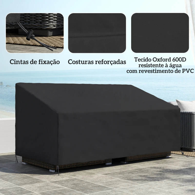 Outsunny Capa Protetora para Móveis de Jardim 218x111x63-101 cm Cobertura de Móveis de Tecido Oxford 600D Impermeável para Sofás Bancos
