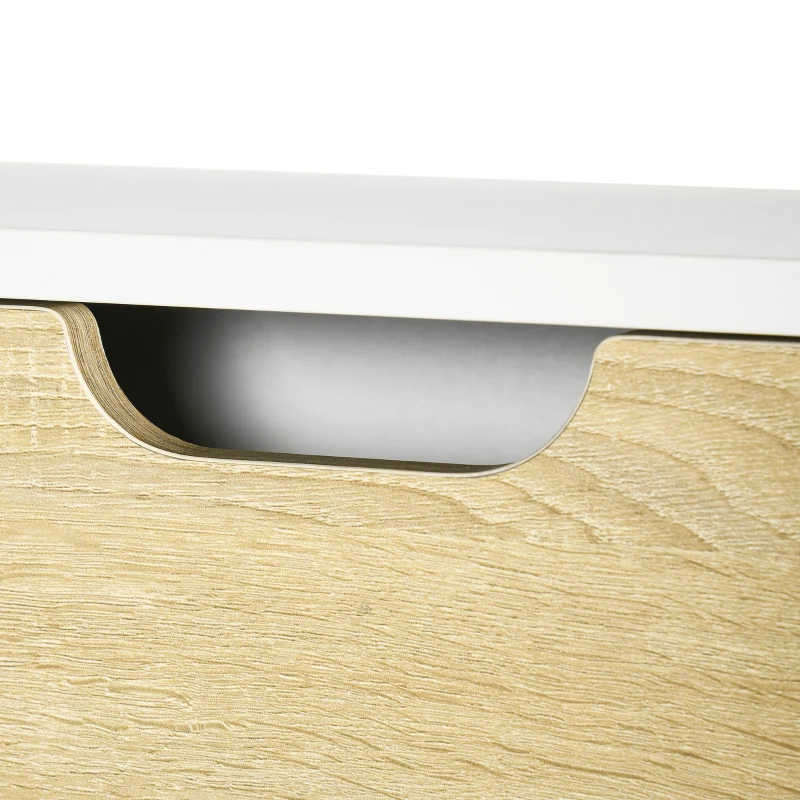 HOMCOM Klappbarer Wandtisch mit Stauraumregalen und Schrank, klappbarer Schreibtisch, 100 x 18 x 74 cm Naturholzoptik