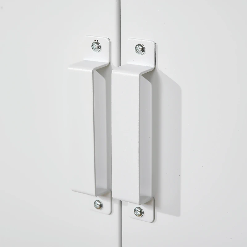 HOMCOM Armário de Metal de Armazenamento com Dupla Porta 2 Prateleiras com Altura Ajustável Armário para Escritório 75x33x110 cm Branco