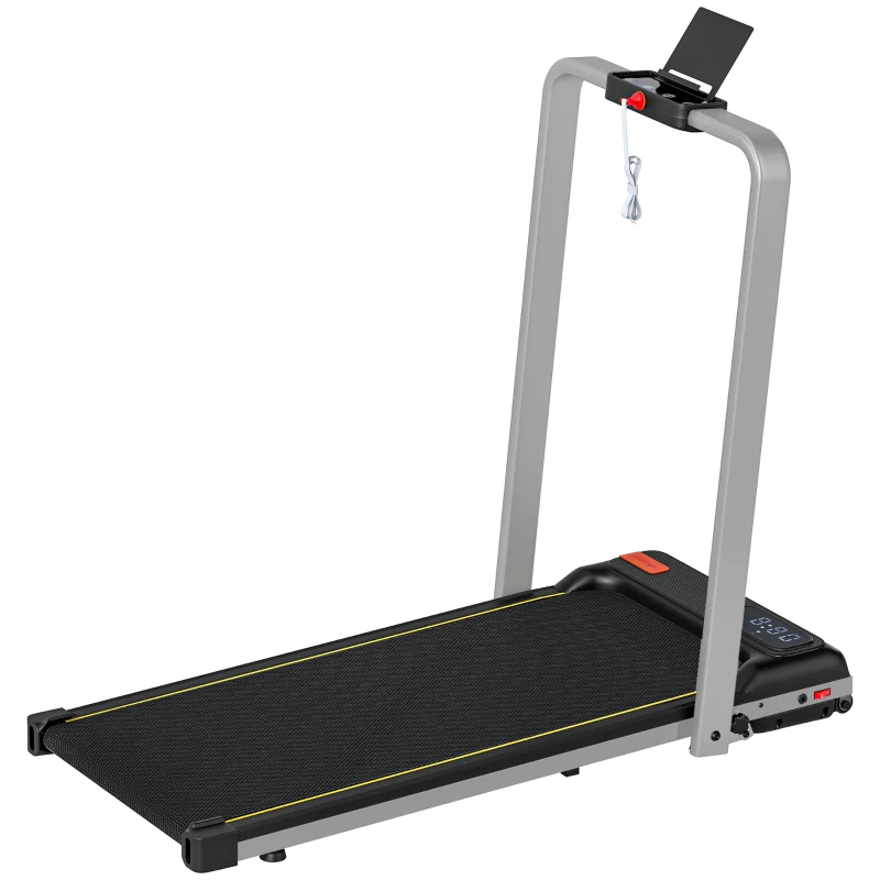 SPORTNOW Folding Walking Treadmill, Under Desk Walking Pad with Incline, Silver Tone