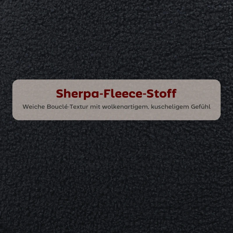 HOMCOM 2-delige Barstoelen met Gestoffeerde Zitting en Voetensteun, Fleece Bekleding, Metalen Frame, Zwart