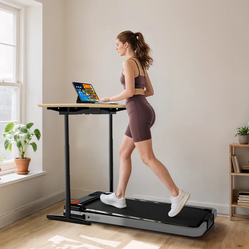 SPORTNOW Folding Walking Treadmill, Under Desk Walking Pad with Incline, Silver Tone