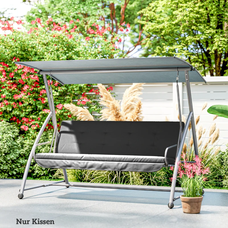 Outsunny Sitzkissen Sitzauflage für Hollywoodschaukel 170 x 100 x 8cm Dunkelgrau