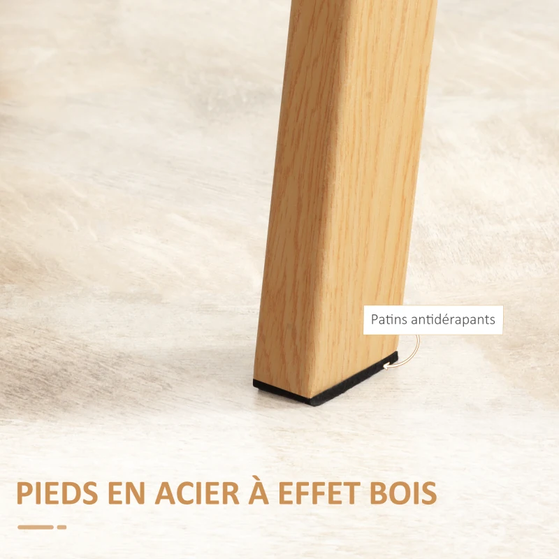HOMCOM Table à manger pour 4 personnes, 120x60x76cm, table de cuisine, plateau en verre trempé et pieds en acier, transparent