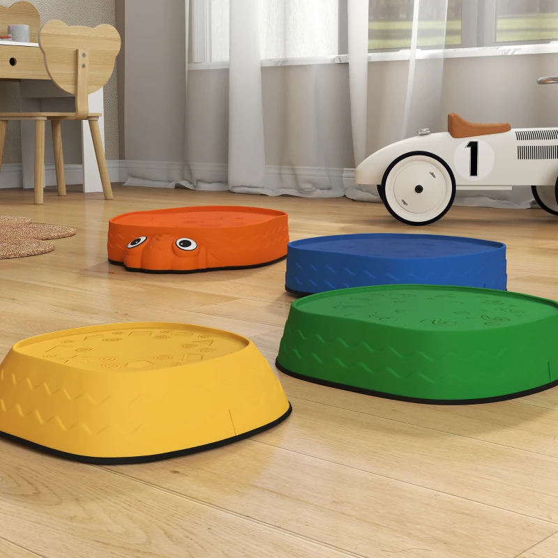 AIYAPLAY Conjunto de Pedras de Equilíbrio Empilháveis para Crianças de 5 Peças com Forma de Joaninha e Antiderrapantes Multicolor