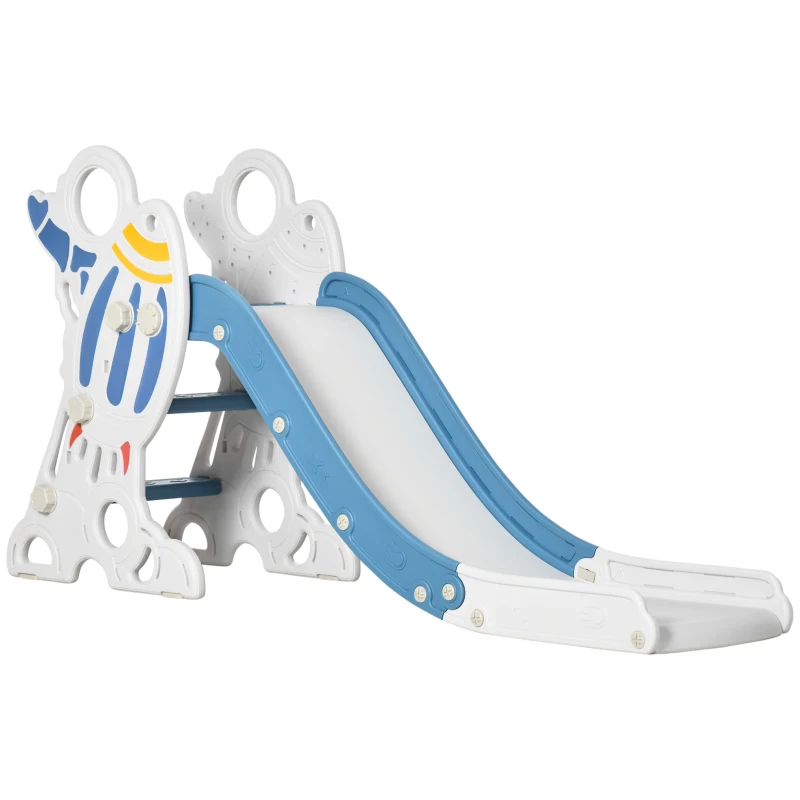 AIYAPLAY Rutsche für Kinder 1,5 bis 3 Jahre, Raketen-Design, Sticker-Set, blau, 157 x 46,5 x 80 cm