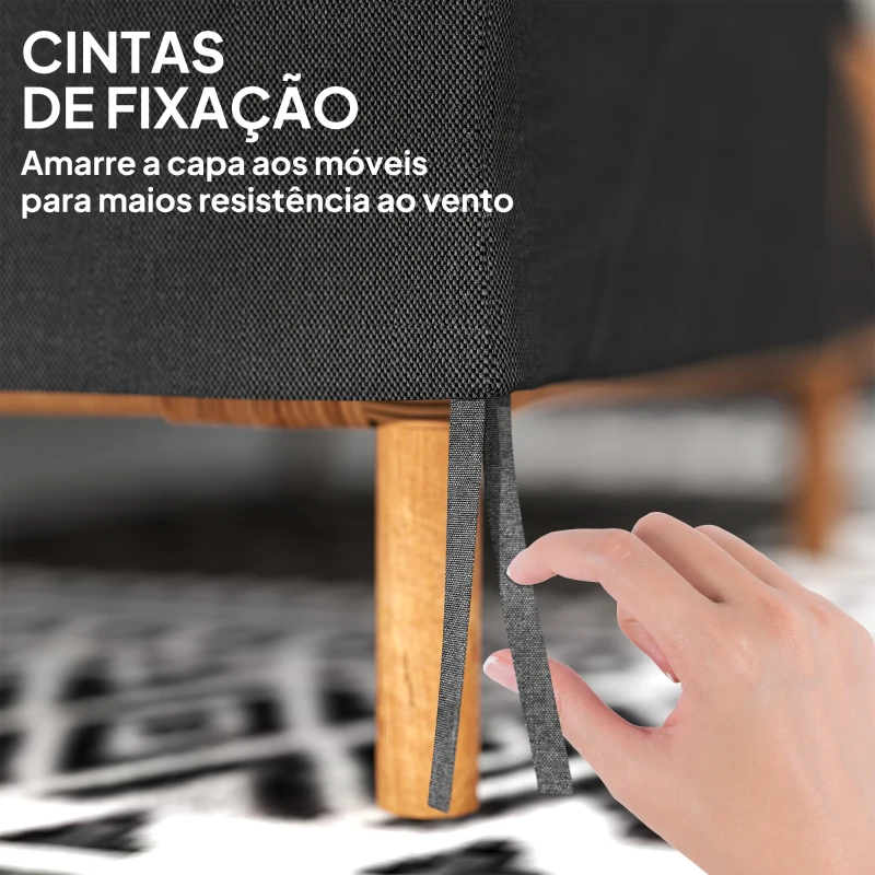 Outsunny Capa Protetora para Banco 2 Lugares Capa Protetora de Móveis Impermeável Exterior Jardim Proteção contra Chuva e Sol 140x84x56/94 cm Preto