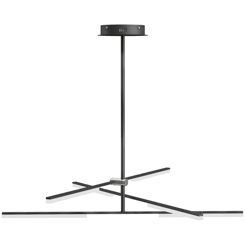 HOMCOM Candeeiro Suspenso Moderno Candeeiro de Teto LED com Ângulo de Luz Ajustável Pantalla de Acrílico Ø100x79 cm Preto
