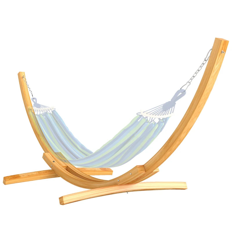 Outsunny Support pied de hamac structure robuste en bois de pin charge max. 120 Kg dim. 325L x 120l x 118H cm bois naturel