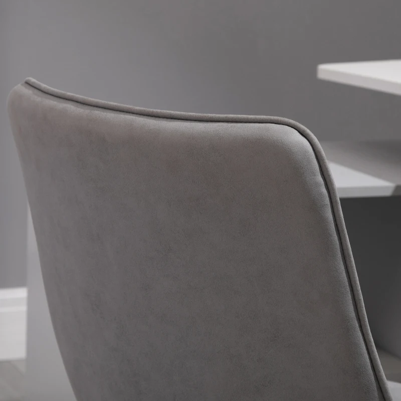 Vinsetto Armless Office Chair, Computer Desk Chair with Adjustable Height, Swivel Wheels, Light Grey