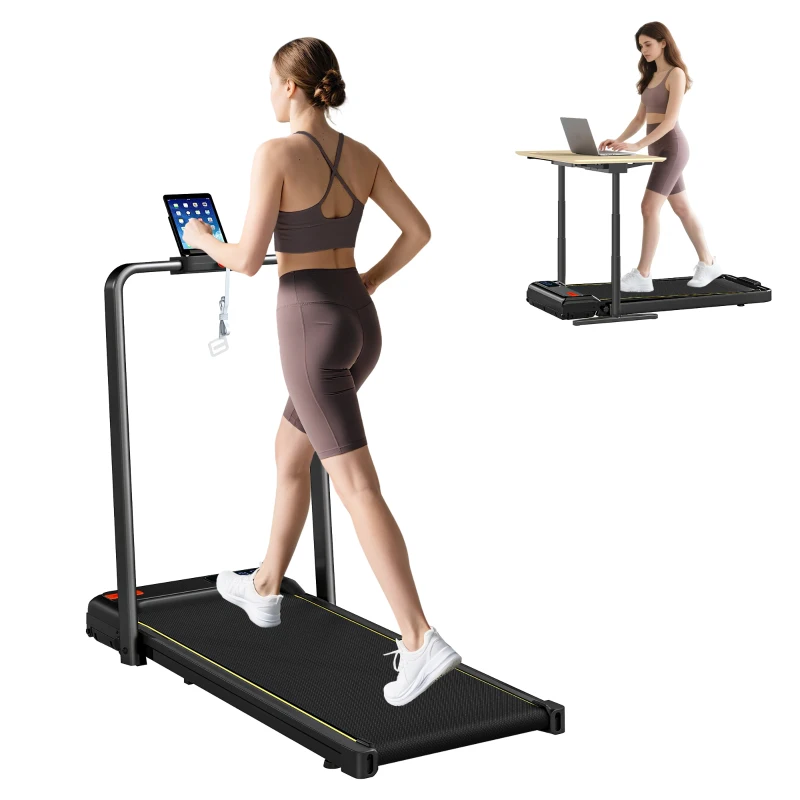 SPORTNOW Tapis de Course Pliable avec Inclinaison Réglable, Vitesse 1-10 km/h, Écran LED et Télécommande, Noir(m-6)