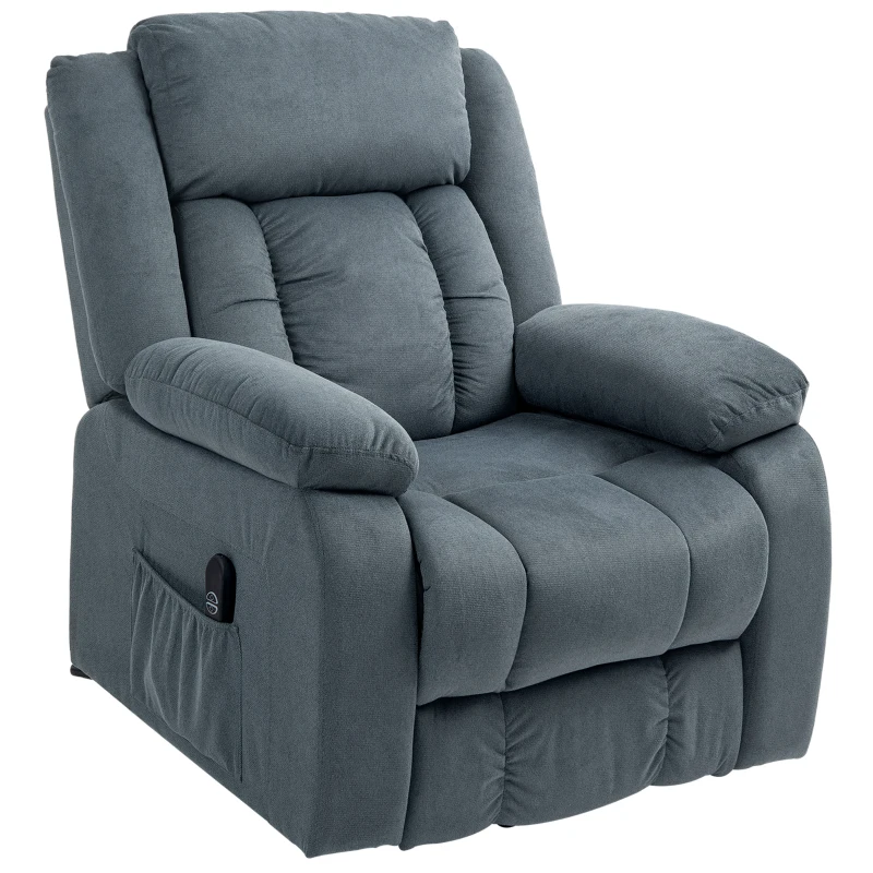 HOMCOM Sillón Relax Reclinable Eléctrico Levanta Personas con Mando a Distancia y Bolsillos Laterales Sillón Elevador Gris