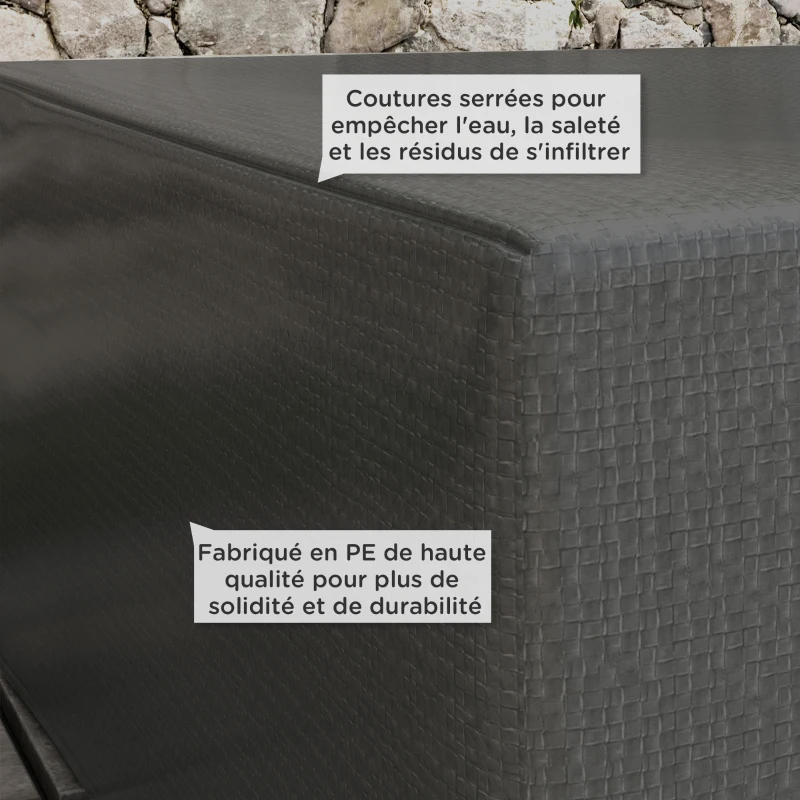 Outsunny Housse salon de jardin extérieure bâche de protection extérieure anti-UV  en polyéthylène 235 x 190 x 90 cm gris