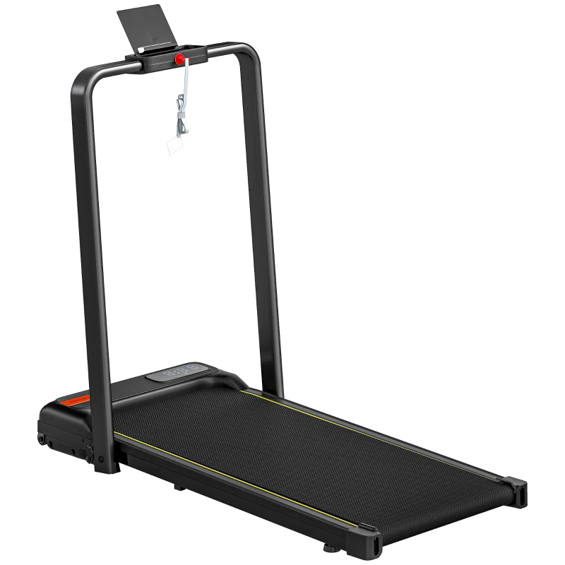 SPORTNOW Cinta de Correr Plegable con Inclinación Ajustable, Velocidad 1-10 km/h, Pantalla LED y Control Remoto, Negro