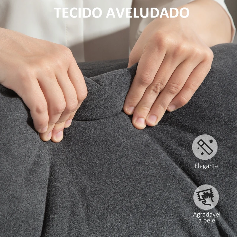 HOMCOM Cadeira de Secretária com Apoio para os Pés Encosto Reclinável e Acolchoada Espesso 80x80x106-114 cm Cinzento
