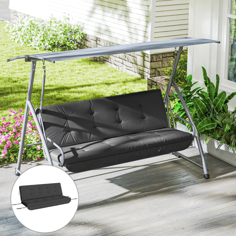 Outsunny Sitzkissen Sitzauflage für Hollywoodschaukel 170 x 100 x 8cm Dunkelgrau