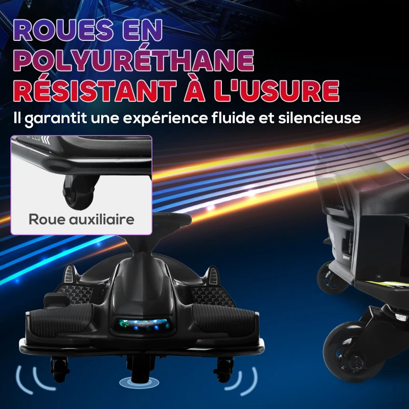 HOMCOM Kart électrique pour enfant 12V, karting enfant, vitesse réglable 3-8 km/h, mode de dérive, 90 x 53 x 99 cm, bleu(m-6)
