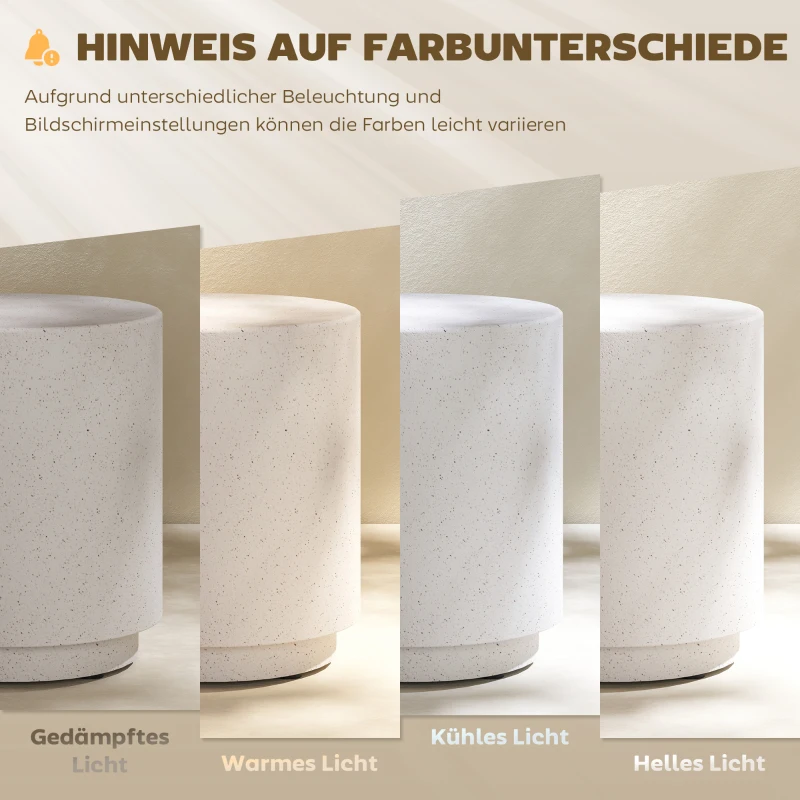 HOMCOM Beistelltisch in Beton-Optik 37 cm x 37 cm x 43 cm Anorganisches Erz-Pulver Grau