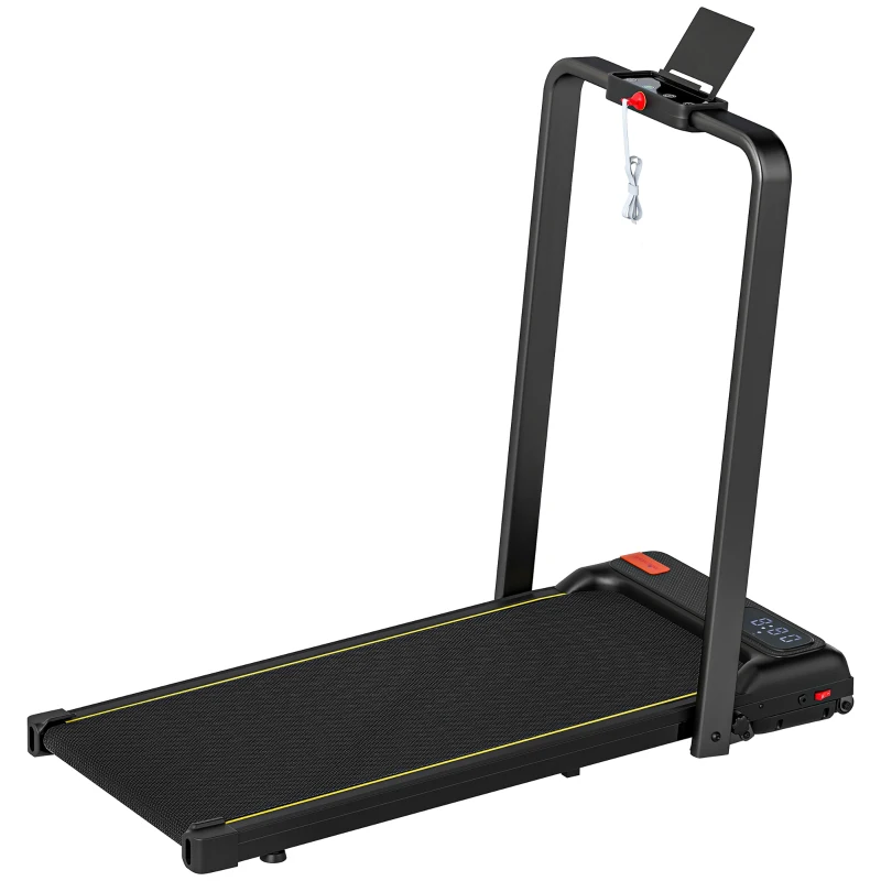 SPORTNOW Tapis de Course Pliable avec Inclinaison Réglable, Vitesse 1-10 km/h, Écran LED et Télécommande, Noir
