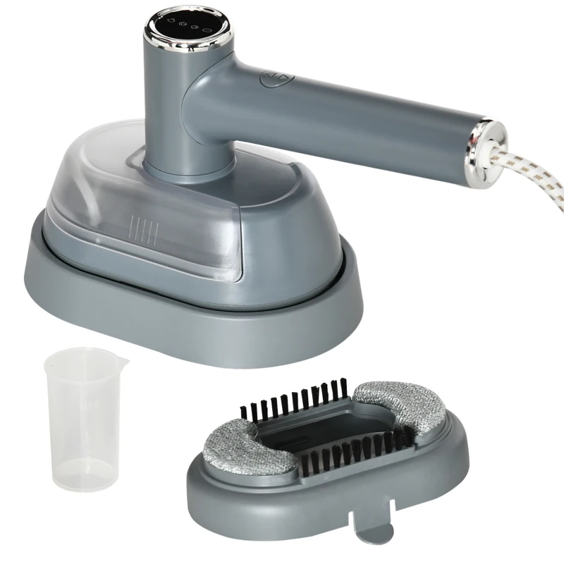 HOMCOM Clothes Steamer, 1200W Portable Handheld Garment Steamer for Home and Travel, Wrinkle Remover with Detachable Water Tank, Fast Heat-up, Grey