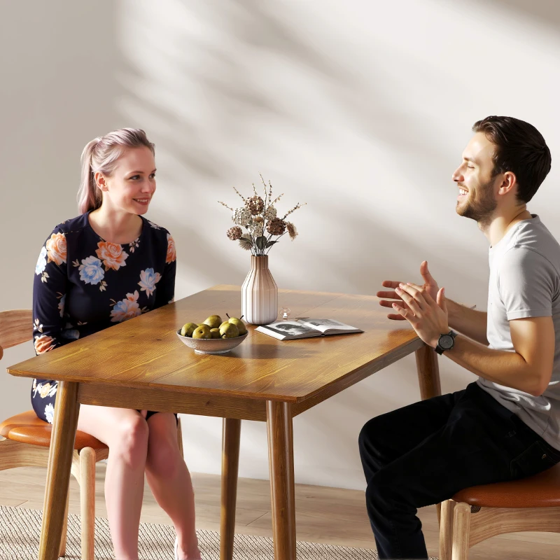 HOMCOM Table de salle à manger design grand plateau 4-6 personnes en bois dim. 120L x 75l x 76H cm