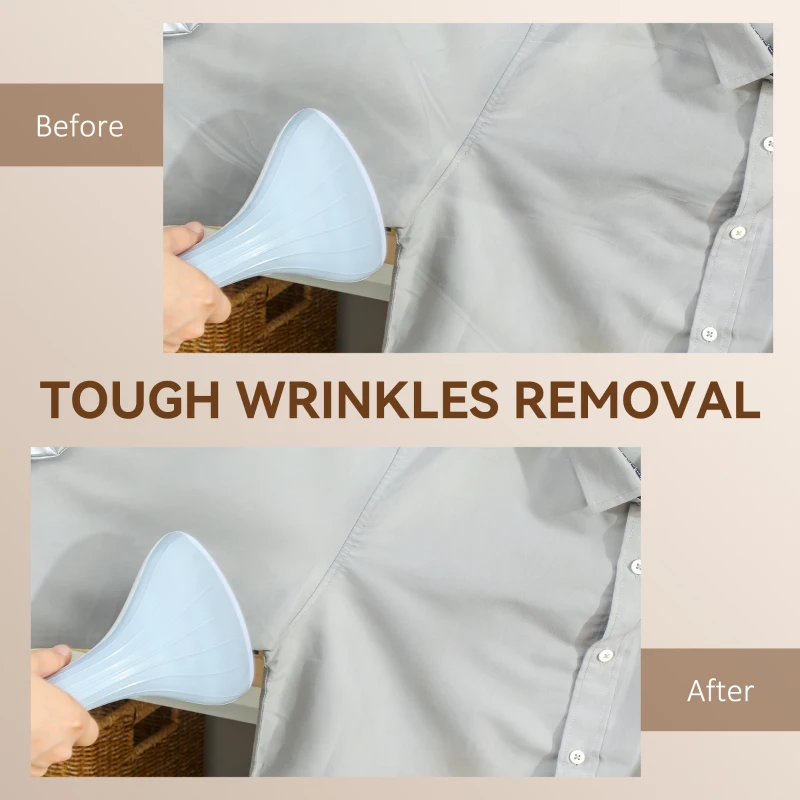 HOMCOM Vertikaler Dampfbügler 1950W 2 L mit 11 einstellbaren Temperaturstufen und Teleskopstange Gelb