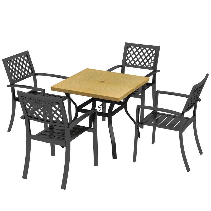 Outsunny Set de Masa si Scaune de Gradina, 5 Piese