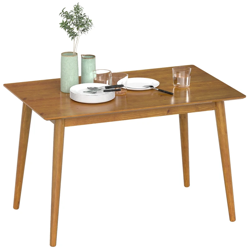 HOMCOM Table de salle à manger design grand plateau 4-6 personnes en bois dim. 120L x 75l x 76H cm