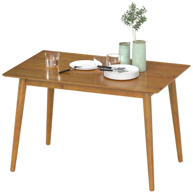 HOMCOM Table de salle à manger design grand plateau 4-6 personnes en bois dim. 120L x 75l x 76H cm