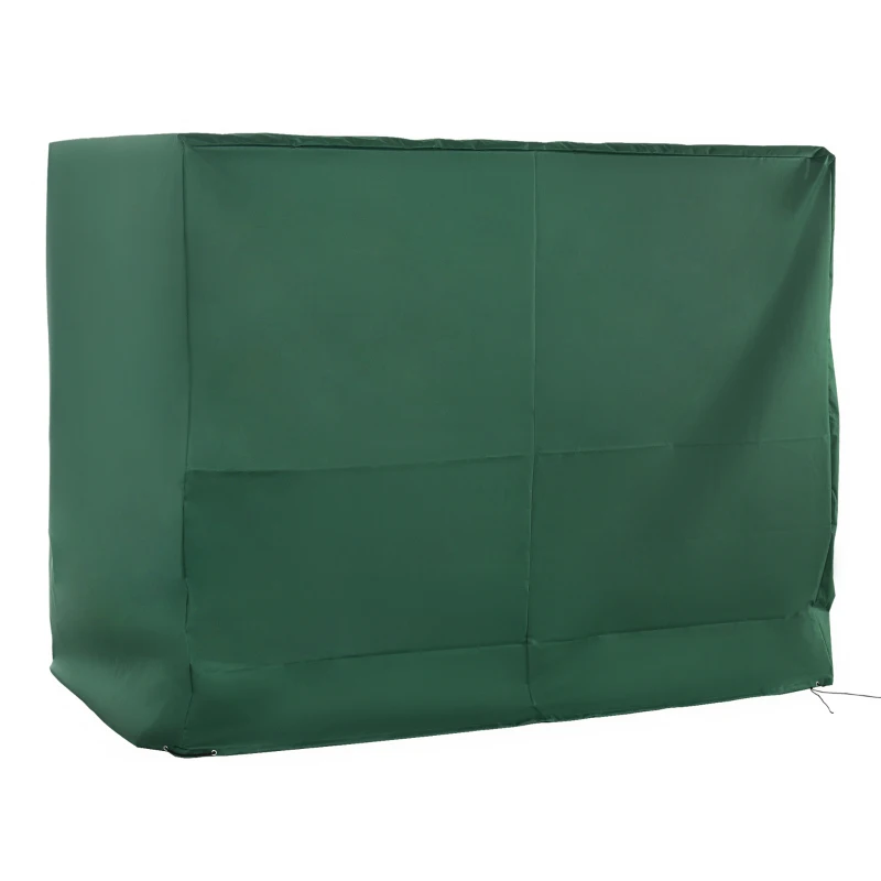 Outsunny Copertura per Dondolo da Giardino a 3 Posti in Tessuto Oxford con Chiusura a Corda, 240x133x185 cm, Verde
