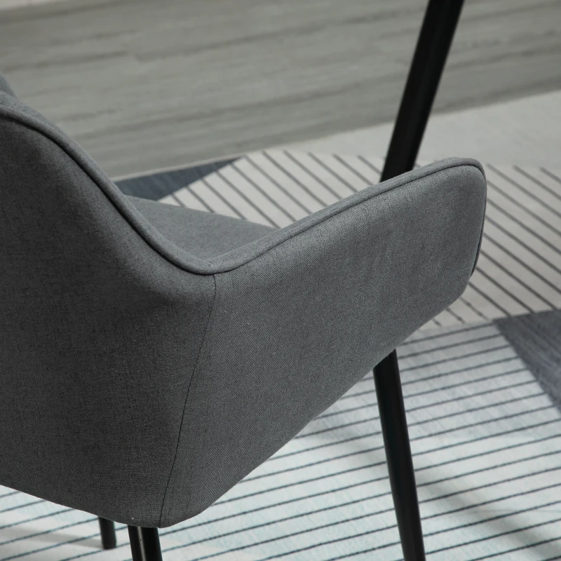 HOMCOM Chaises de Salle à Manger Chaises de Visiteur Design scandinave - Lot de 2 chaises - Pieds effilés métal Noir